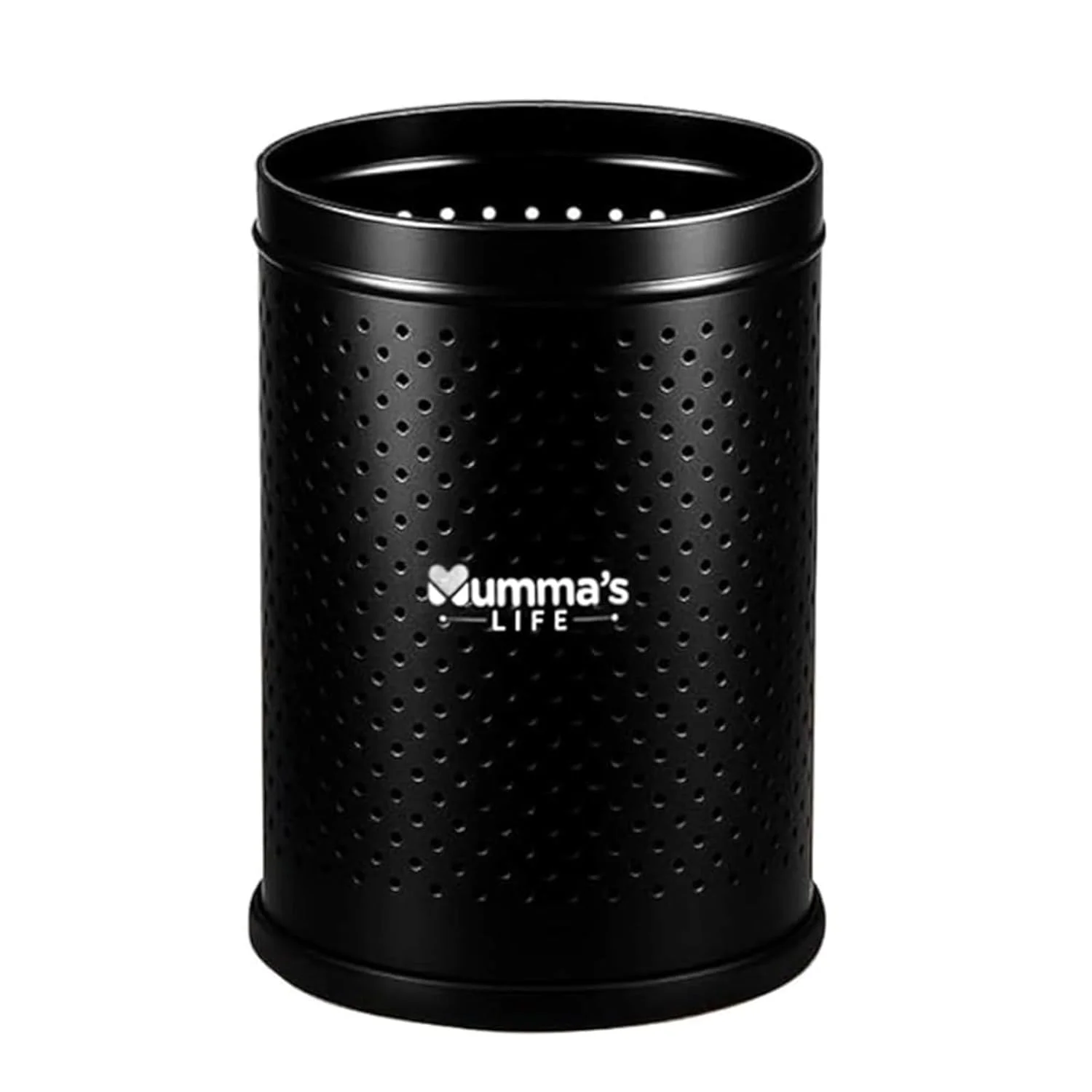 Mummas-LIFE-6L Black Perforated Open Top Garbage Bin with Anti-Skid Base | Buy Online India